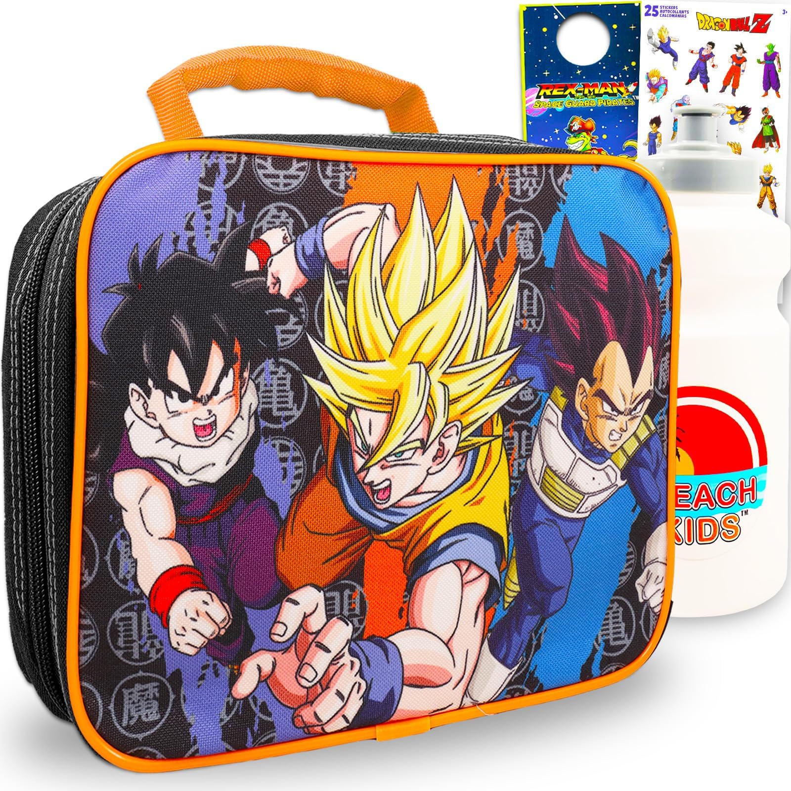 Dragon Ball Z Lunch Box for Boys Set - Bundle with Anime Lunch Bag, Stickers, Water Bottle, and More | Dragon Ball Z Lunchbox