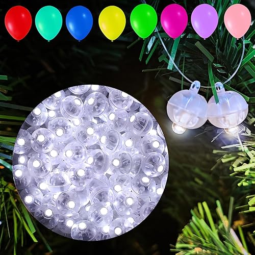 Aogist 100 luces de globo con gancho, largo tiempo de espera, mini luz impermeable para fiesta de cumpleaños, boda, Navidad, Halloween, Pascua