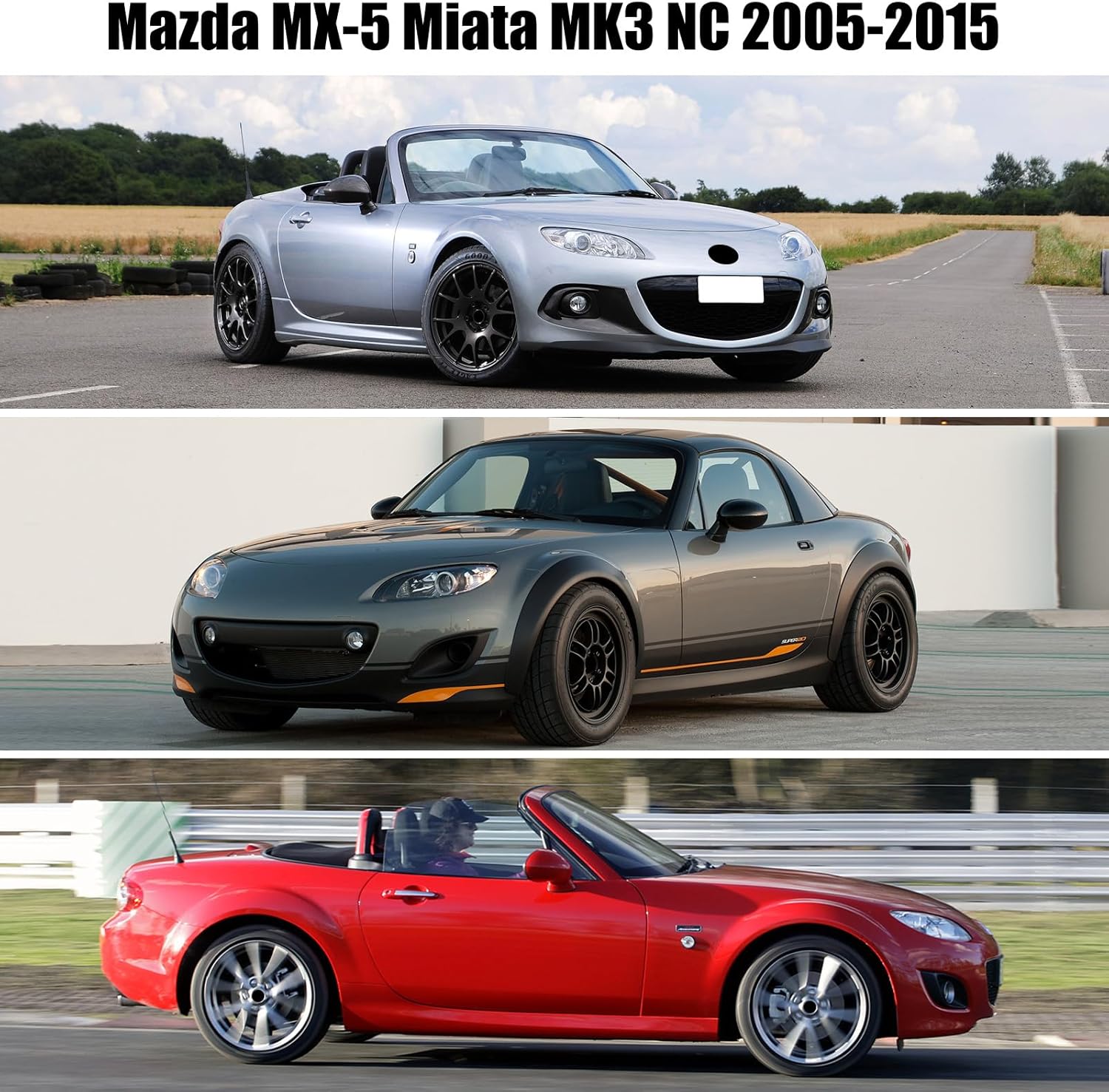 Black Half Car Cover Compatible with 2005-2015 Mazda MX-5, Weatherproof Hail Protector Car Cover with Reflective Strip, Storage Bag All Weather Protection Snow Proof UV
