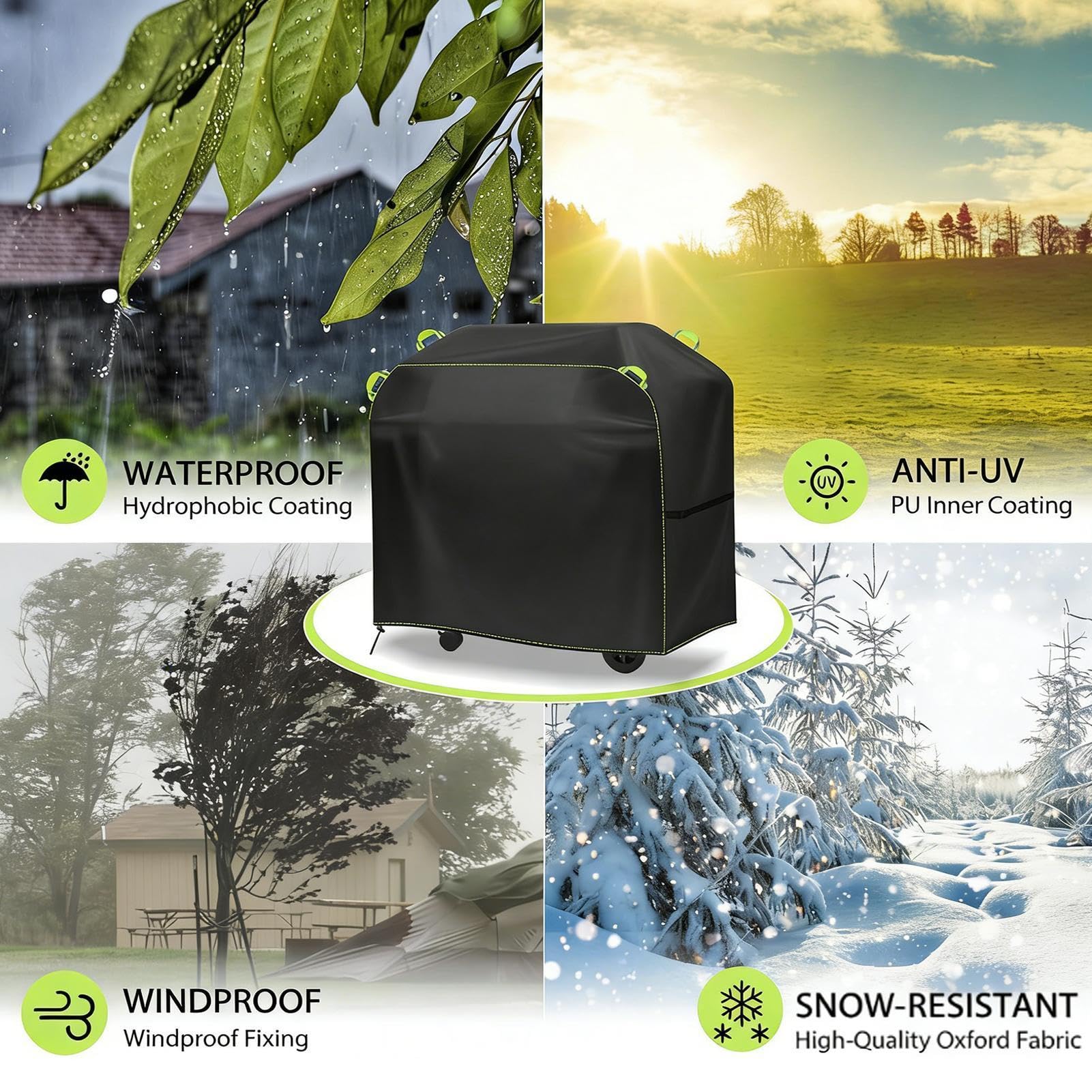 Fundas para Barbacoa Protección Impermeable y Portátil | Cubierta Antidesgarros para Barbacoa para Patio, Garaje, Cocina, Balcón, Jardín, Camping, Hogar
