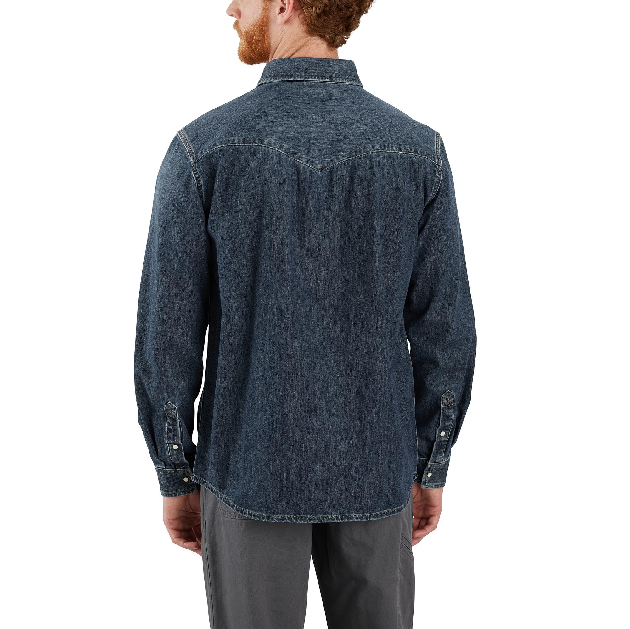 Carhartt Męski 106429 Montana Relaxed Fit Midweight Denim Snap Fron z długim rękawem