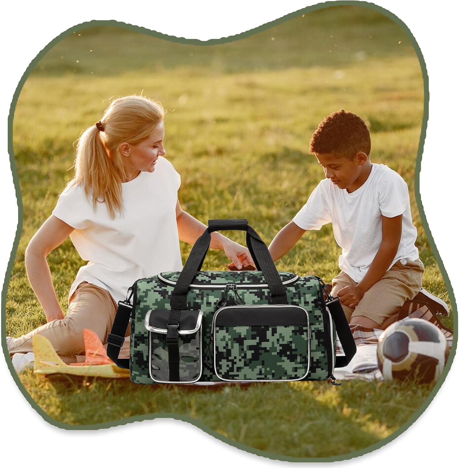 Kids Duffle Bag Boys Overnight Bag for Kids Weekender Travel Bags for Boys Sports Gym Gymnastics Tennis Bags with Shoe Compartment - Image 6