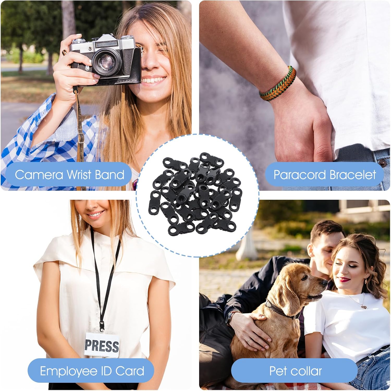 Mini Safety Breakaway Buckles 6mm Side Release Plastic Buckle for Paracord Bracelet Clasp Paracord - Image 7