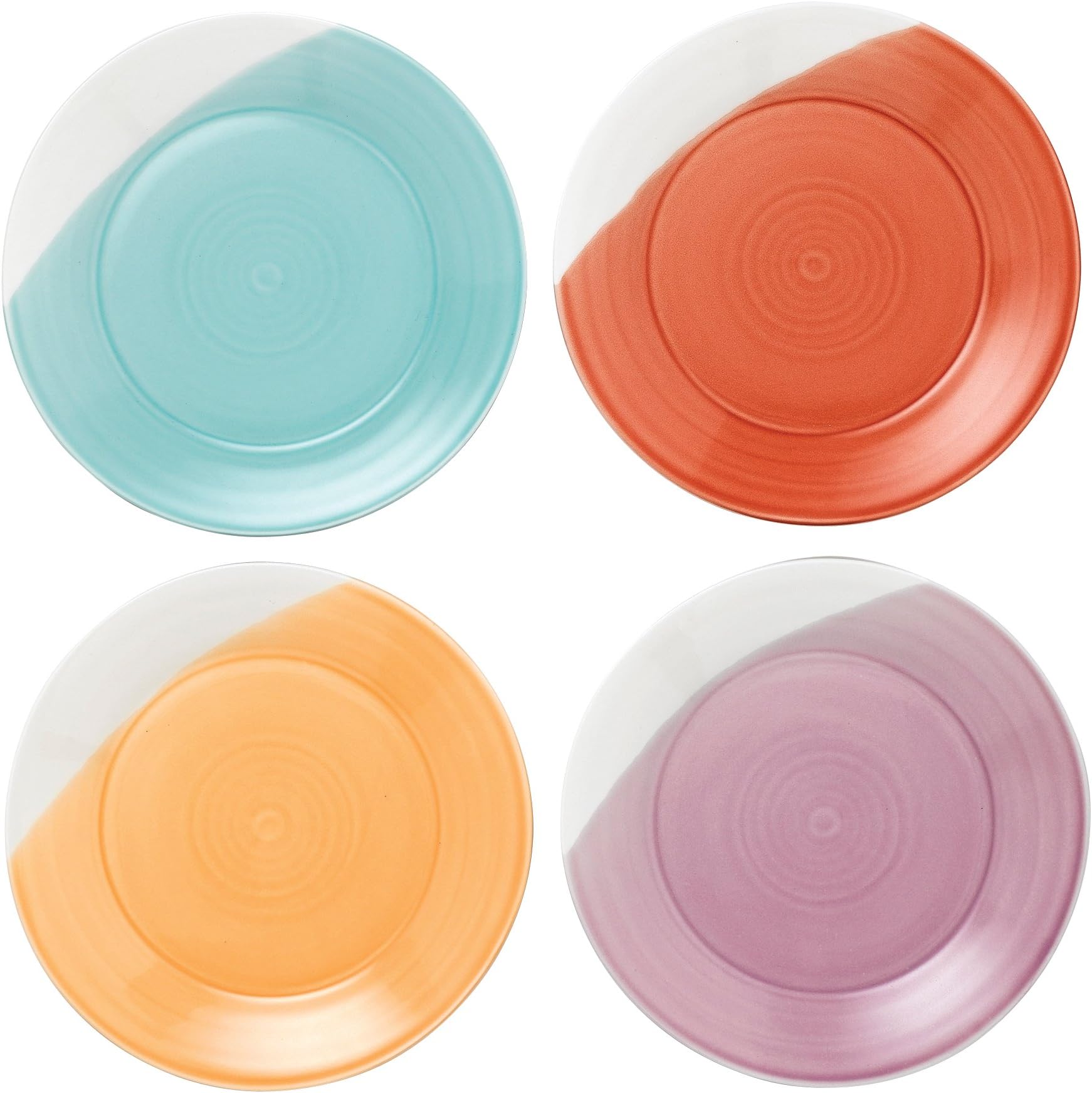 Side Plates - 1815 Bright Collection - Porcelain Plate Set of 4 - Large Plates Ideal for Breakfast, Lunch & Dinner - Better Heat Retention, 23cm Each