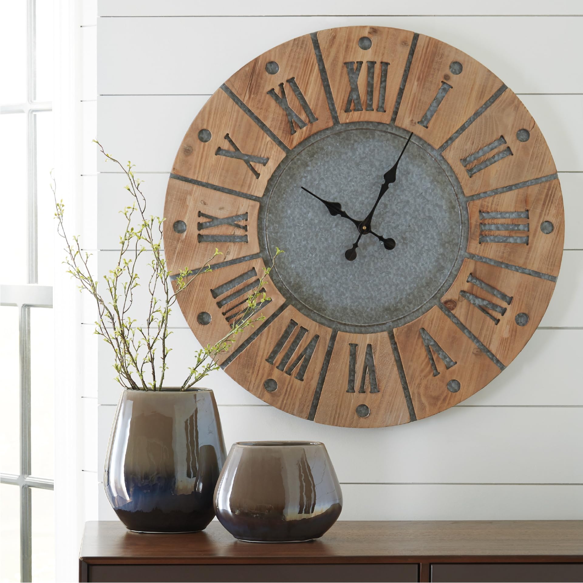 Amazon.com: Signature Design by Ashley Payson Farmhouse Wall Clock