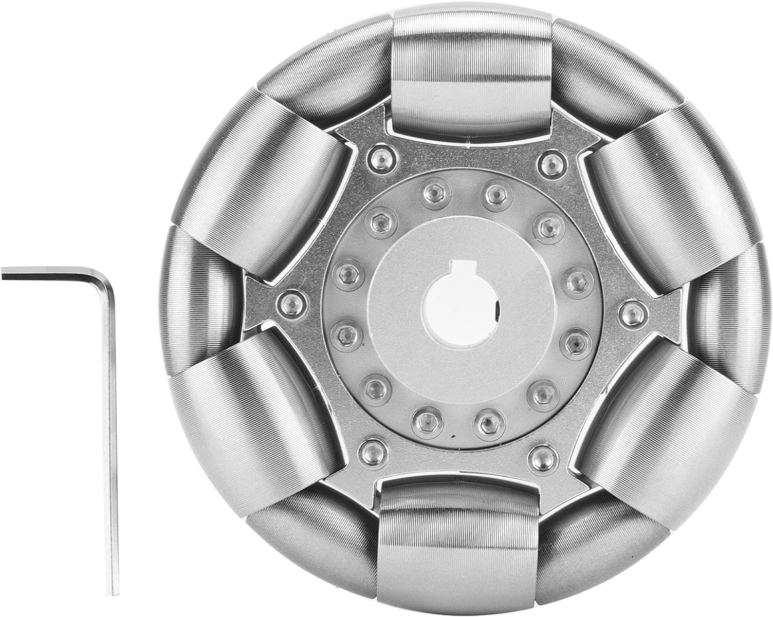 Omni Wheel 100mm, Rollers Omni Wheels 100mm Omni Wheel Stainless Steel Additional Flexibility for Ball Balance Ballbot for Sports
