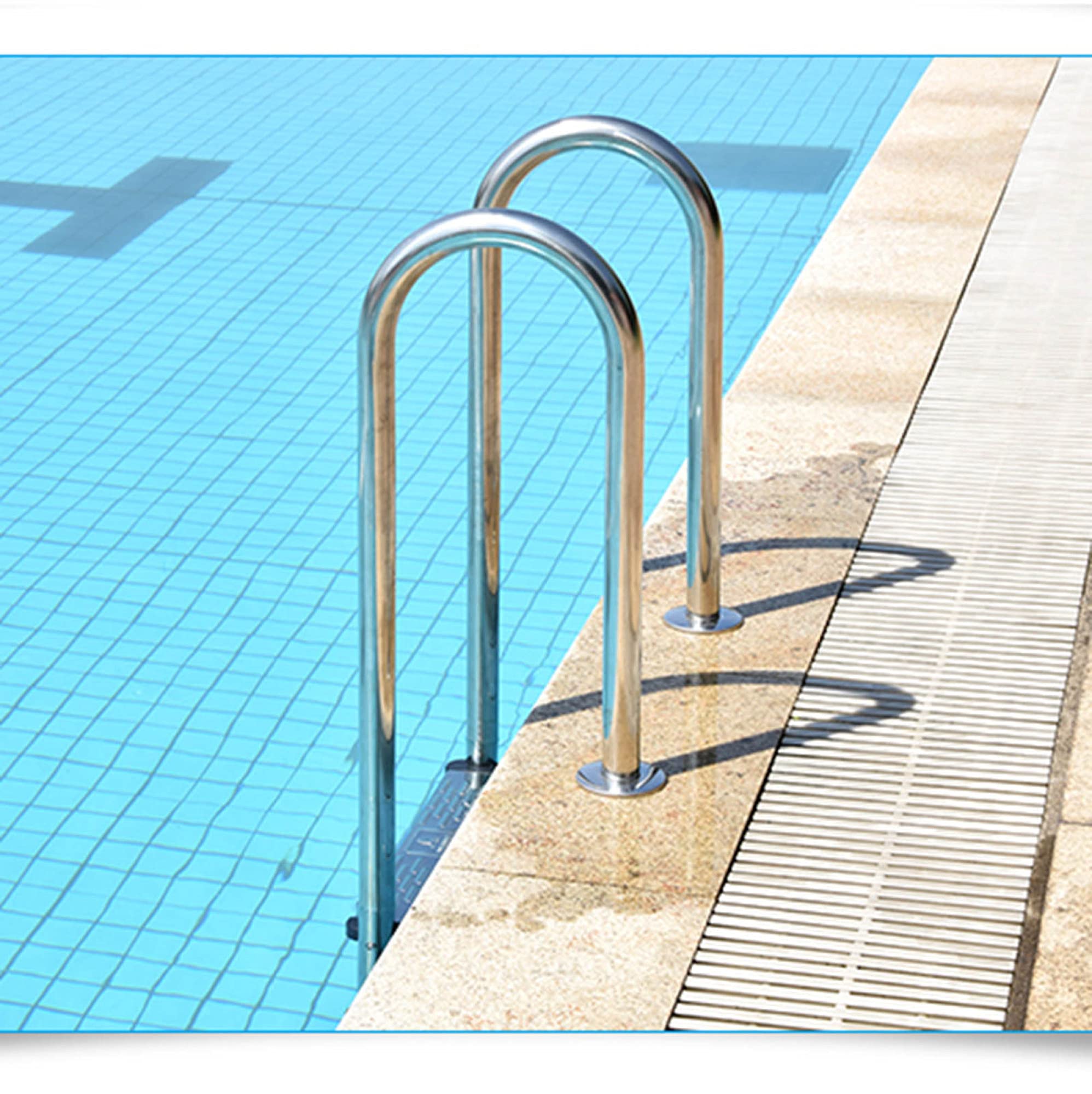Échelle de Piscine SilteD, sans échelle d'escalade de Piscine intérieure et extérieure en Acier Inoxydable 304 pré-intégrée, échelle antidérapante à Source Chaude, avec 3 marches