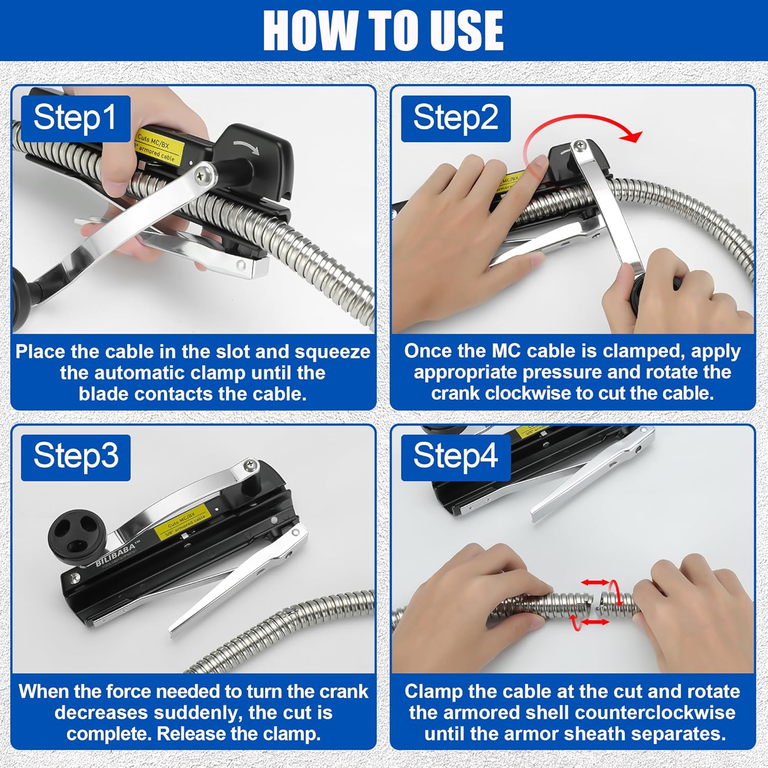 53725 Armored and BX Cable Cutter, Easy-Assembly MC Cable Cutter with Durable Blade 2.0, Cuts 3/16" to 3/8" Armored Cable-BX-AC-MC-Greenfield, With Blades Storage