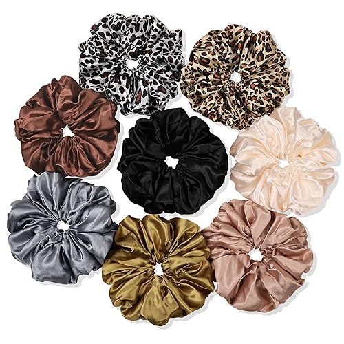 Miniatura 2 de Scrunchies - Lazos para el cabello para mujer, coleteros grandes de satén de seda gigante, de gran tamaño, lindo Scrunchy para rizos y cabello