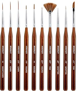 HNIHUY Detail Paint Brushes Set 10pcs Miniature Brushes for Fine Detailing & Art Painting - Acrylic, Watercolor, Oil, Models
