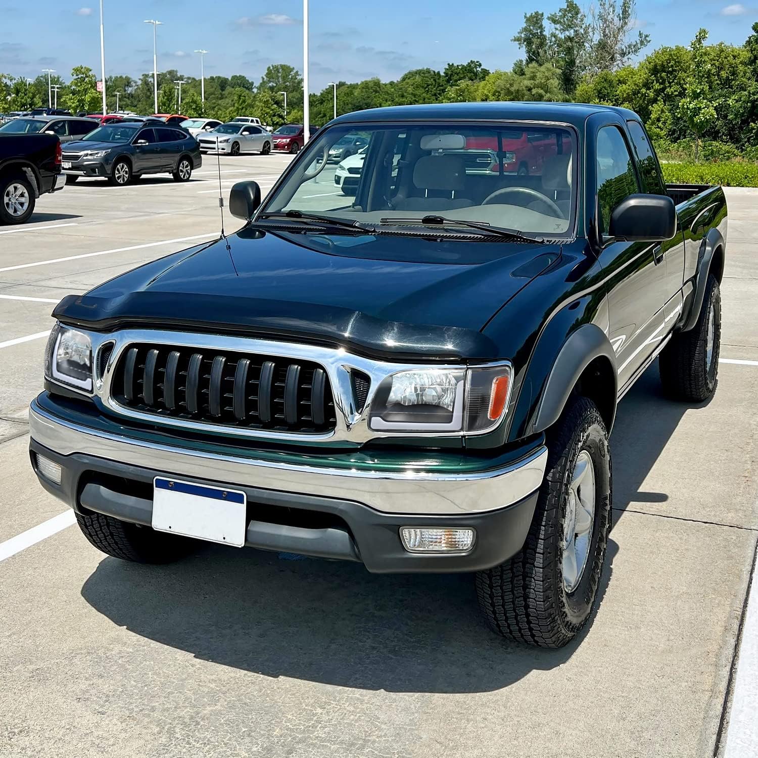 Spec-D Tuning Black LED Tube Headlights + Corner Lights Compatible with 2001-2004 Toyota Tacoma, Left + Right Pair Headlamp Assembly