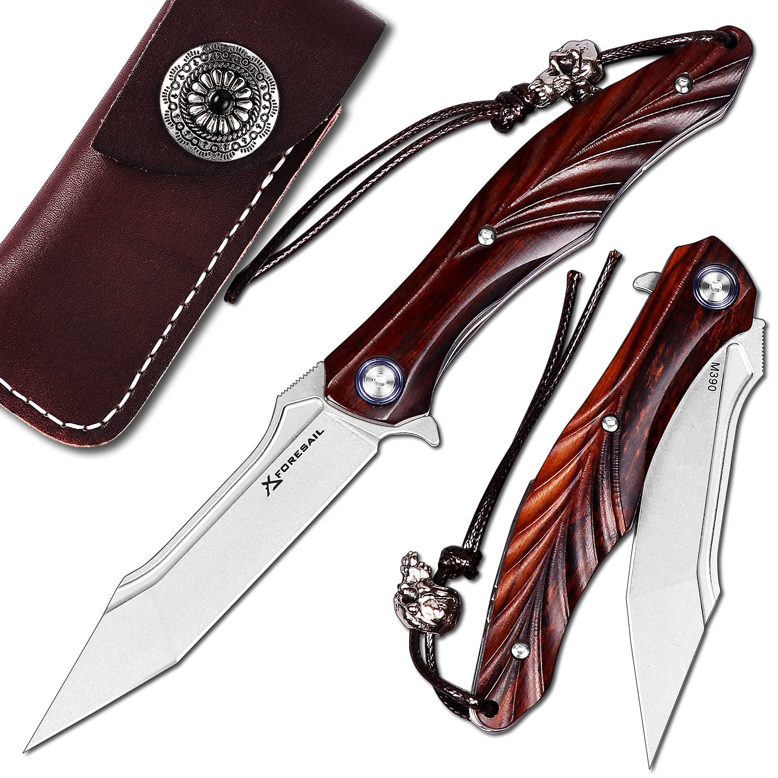 M390 Blade BM 484S Tactical Folding Knife Carbon Fiber Handle Stone