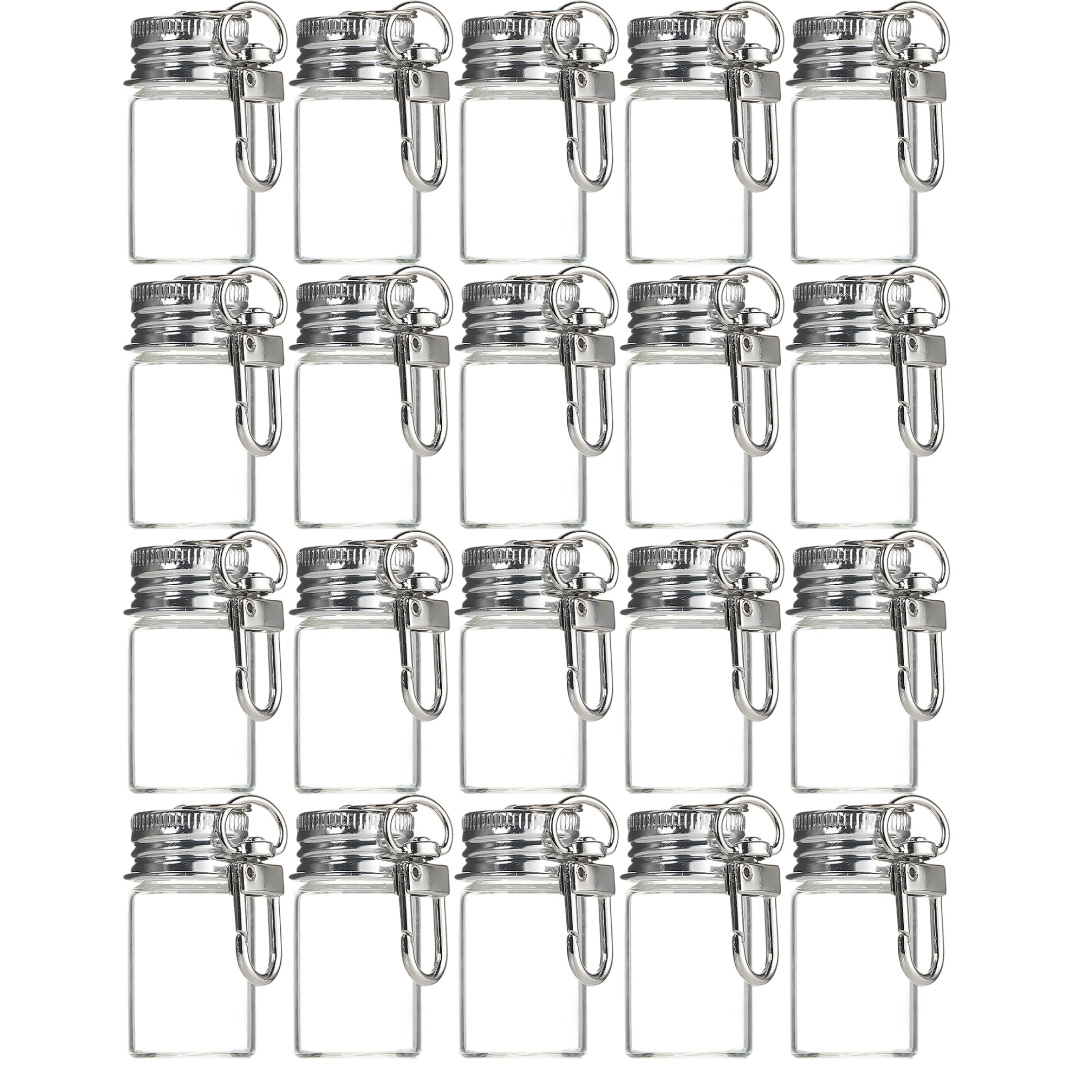 Llavero con mini botellas herméticas de vidrio para llevar tus condimentos favoritos
