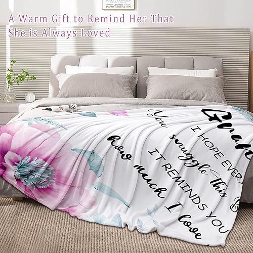 Miniatura 5 de Manta de regalo para abuela, regalos de abuela de nietos, regalos para Gigi, regalo de cumpleaños de Grammy, manta de texto "I Love You", regalo de