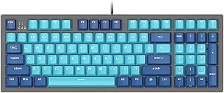 FIRSTBLOOD ONLY GAME. B16 Gentiana Mechanical Gaming Keyboard - Cherry Blue Switch - 96 Keys Layout - PBT Keycaps - White Backlit - Cyan