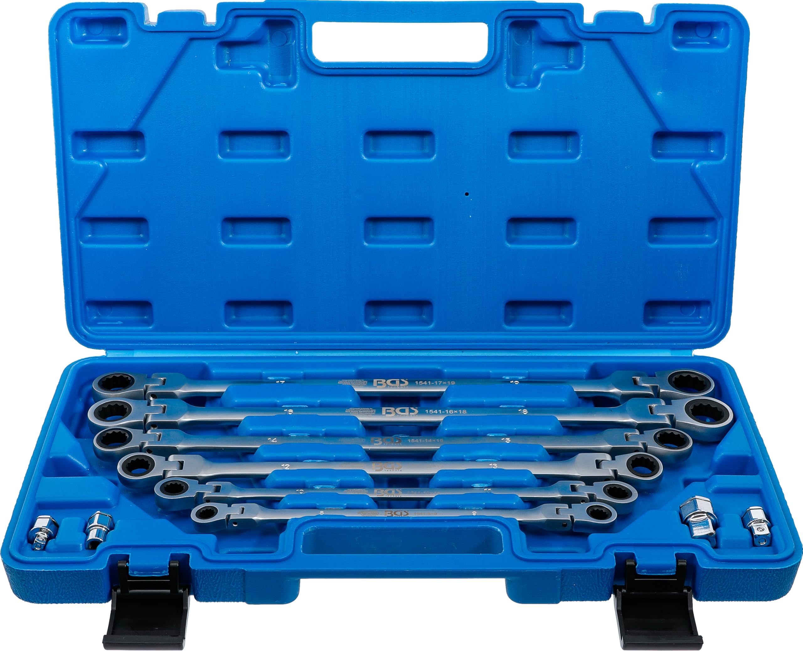 BGS 1541 | Double Swivel Head Ratchet Wrench Set | 8-19 mm | 10