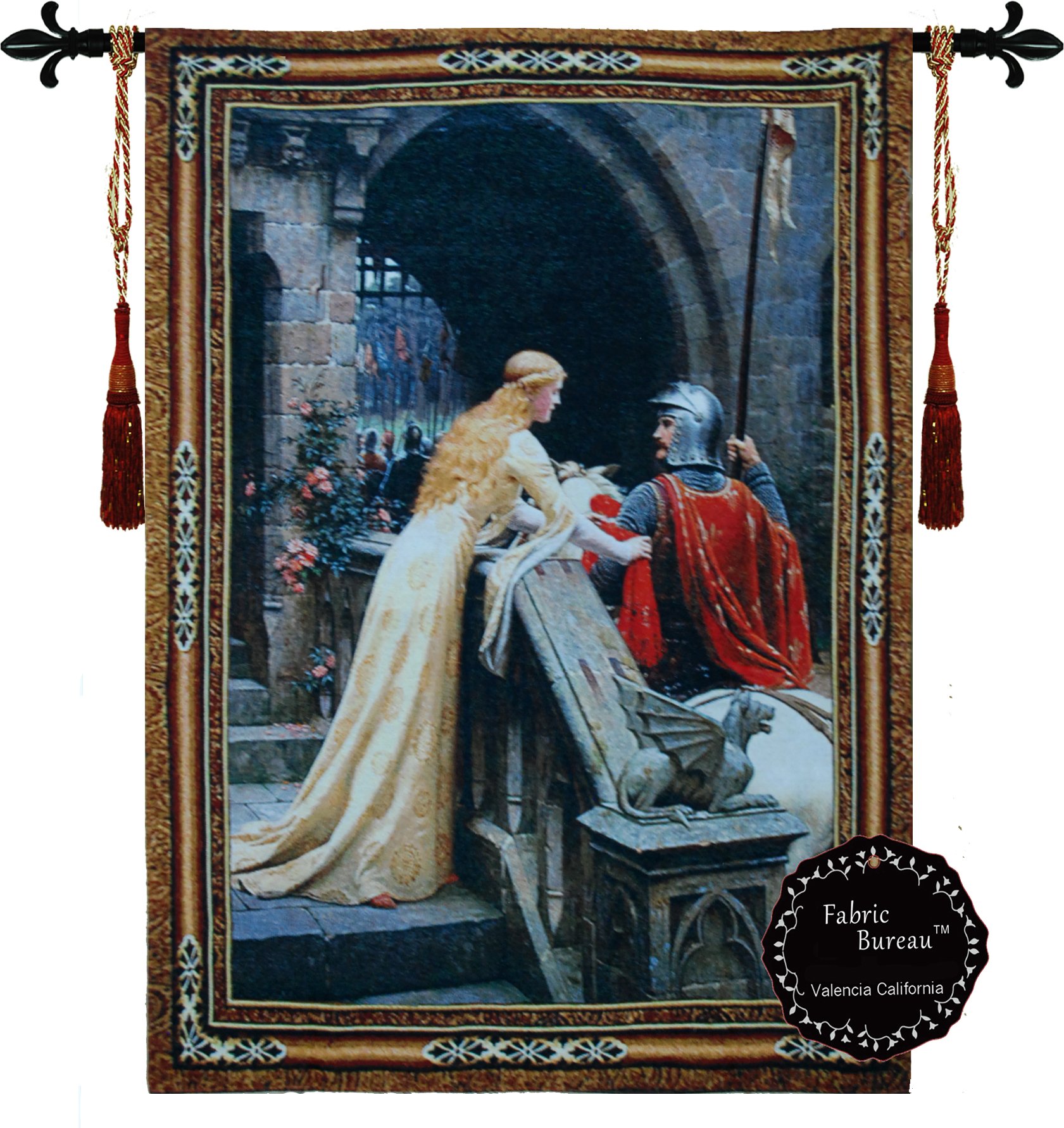 Beautiful Armored Knight Godspeed Medieval (S) Fine Tapestry Jacquard Woven Wall Hanging Art Decor