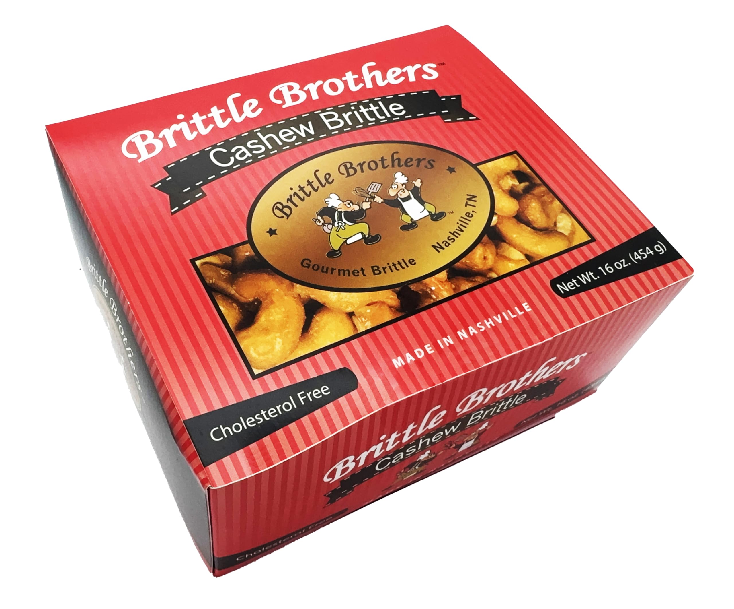 - Brittle Brothers Cashew Brittle - 16 oz Gift Box - Gourmet Candy