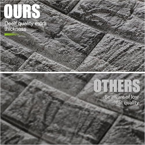 Miniatura 4 de Colarr 60 paneles de pared 3D de 28.8 pies cuadrados para despegar y pegar, papel tapiz de ladrillo 3D de espuma sintética, paneles adhesivos de