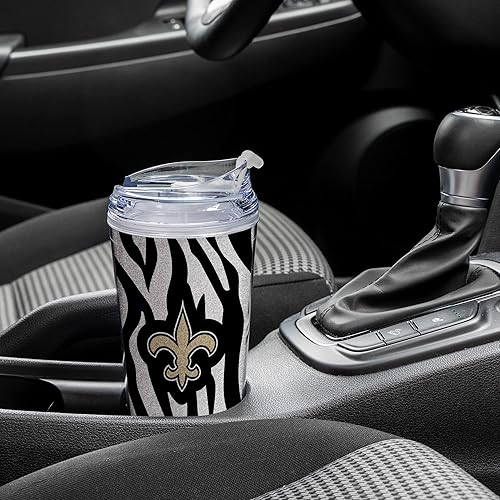 Miniatura 117 de Rico Industries NFL - Vaso de purpurina acrílica de 24 onzas con tapa con bisagras, vaso de doble pared con licencia oficial y popote Tie Dye