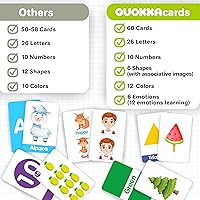 Vista 2 de QUOKKA - Tarjetas flash de aprendizaje ABC para niños de 2 a 4 años - 60 tarjetas de juguete para niños de 1 a 3-5 años - Actividad de aprendizaje