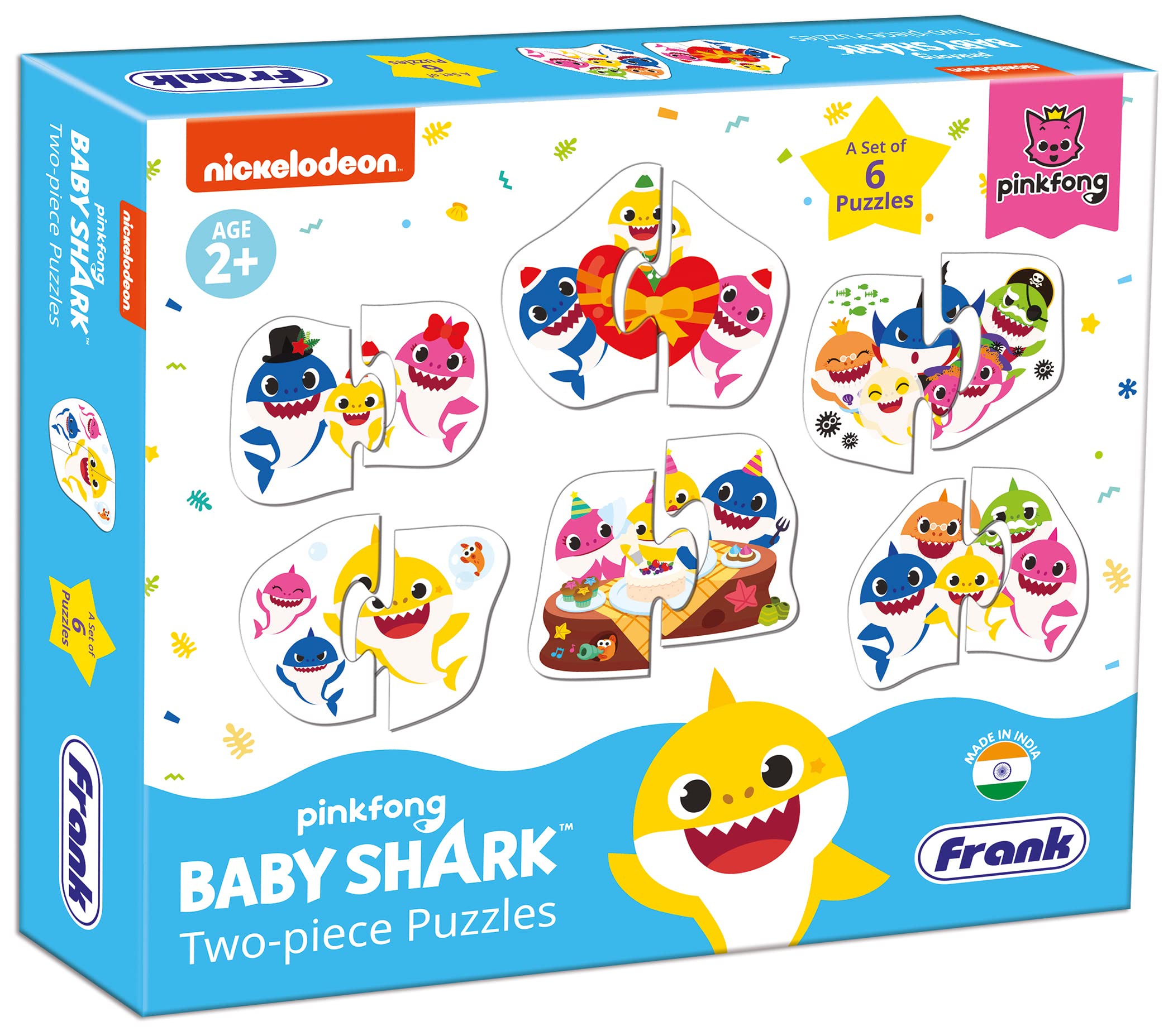 Frank Baby Shark 2 Piece Puzzles for Kids for Age 2 - Set of 6 Jigsaw Puzzles for Kids - Baby Shark Toys for Kids (B0B2RCX6R4) Amazon Price History, Amazon Price Tracker