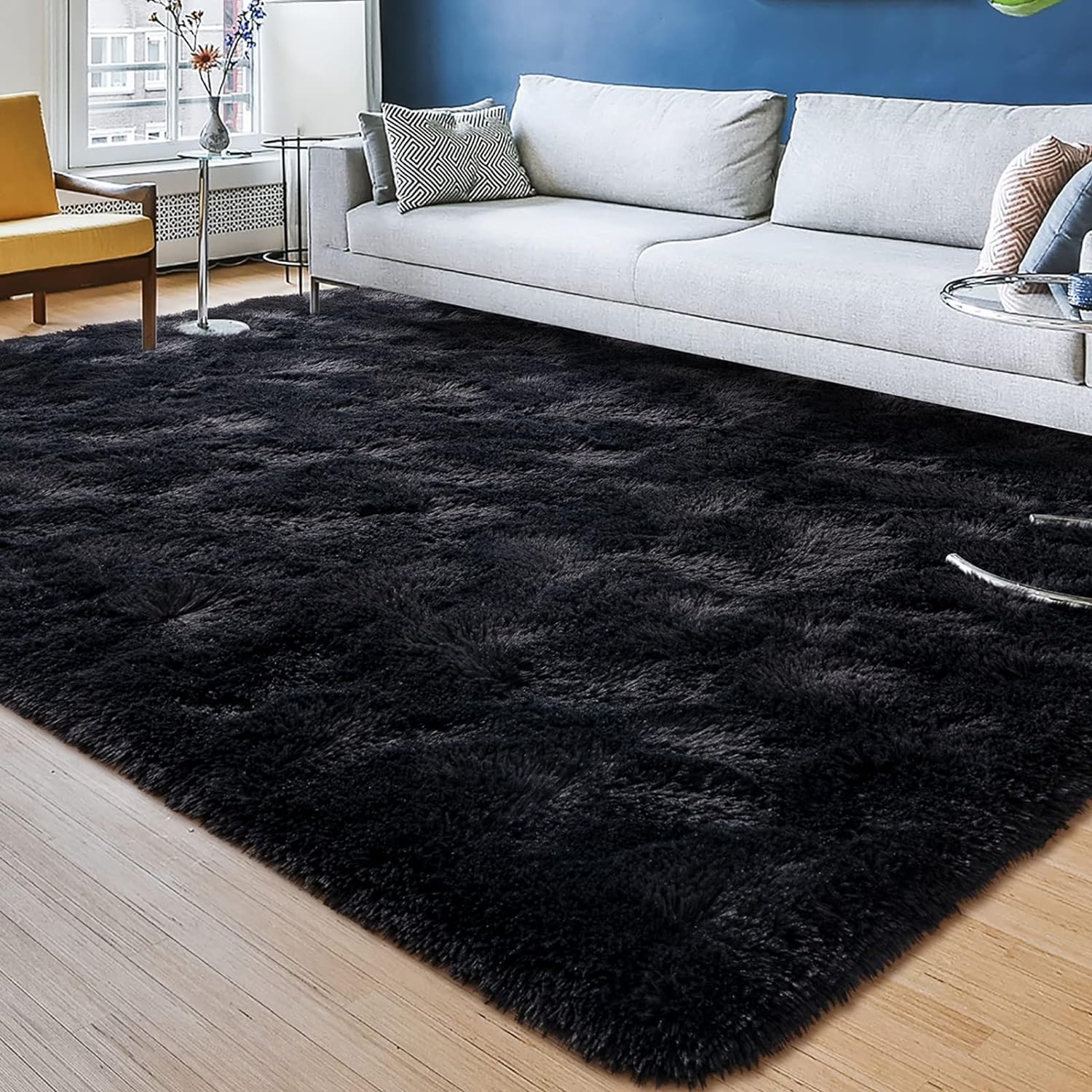 NN Carpet Home Decore Fluffy Silk Carpet for Your Living Room & Drawing Room Aywhere in Your Home 5x7 Feet Colour Shine Black (B0CQTRBN3Y) Amazon Price History, Amazon Price Tracker