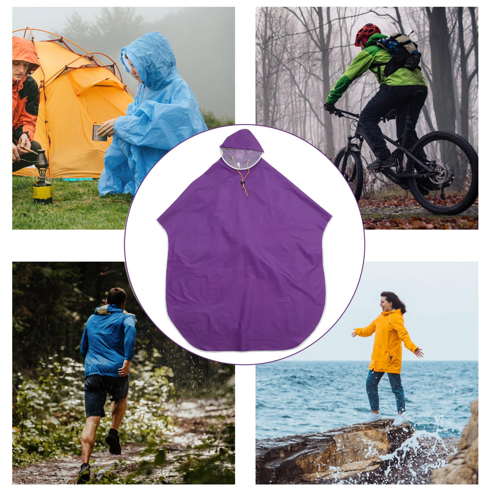 Didiseaon Impermeabile Per Bicicletta Impermeabile Per Bici Poncho Con Cappuccio Giacca A Impermeabile Poncho Antipioggia Per Scooter Per Ciclismo