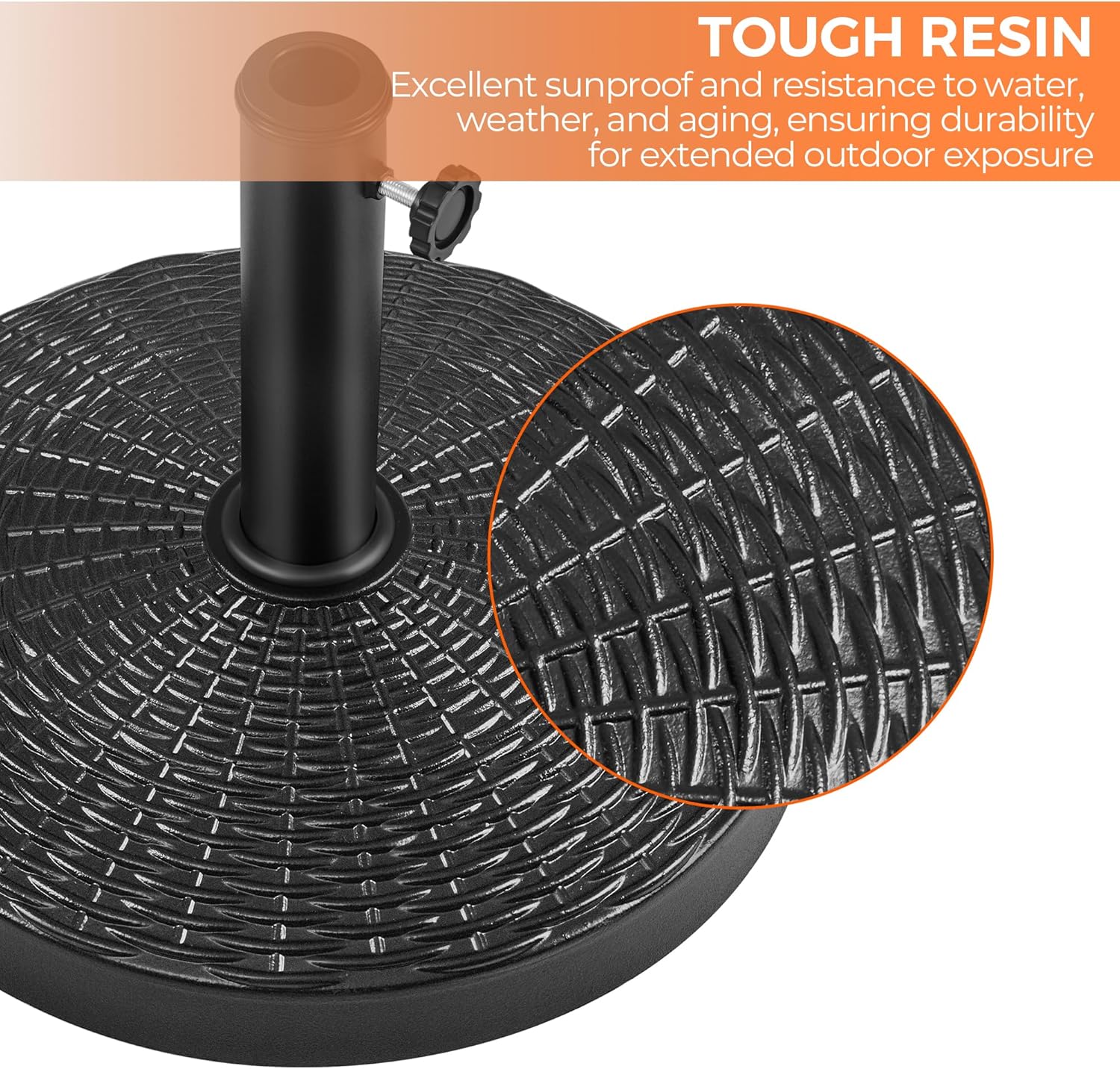 Yaheetech 31lbs Umbrella Base, Heavy Duty Patio Umbrella Base Stand, Round Resin Umbrella Base Stand, Outdoor Market Umbrella Base for Garden, Backyard, Beach