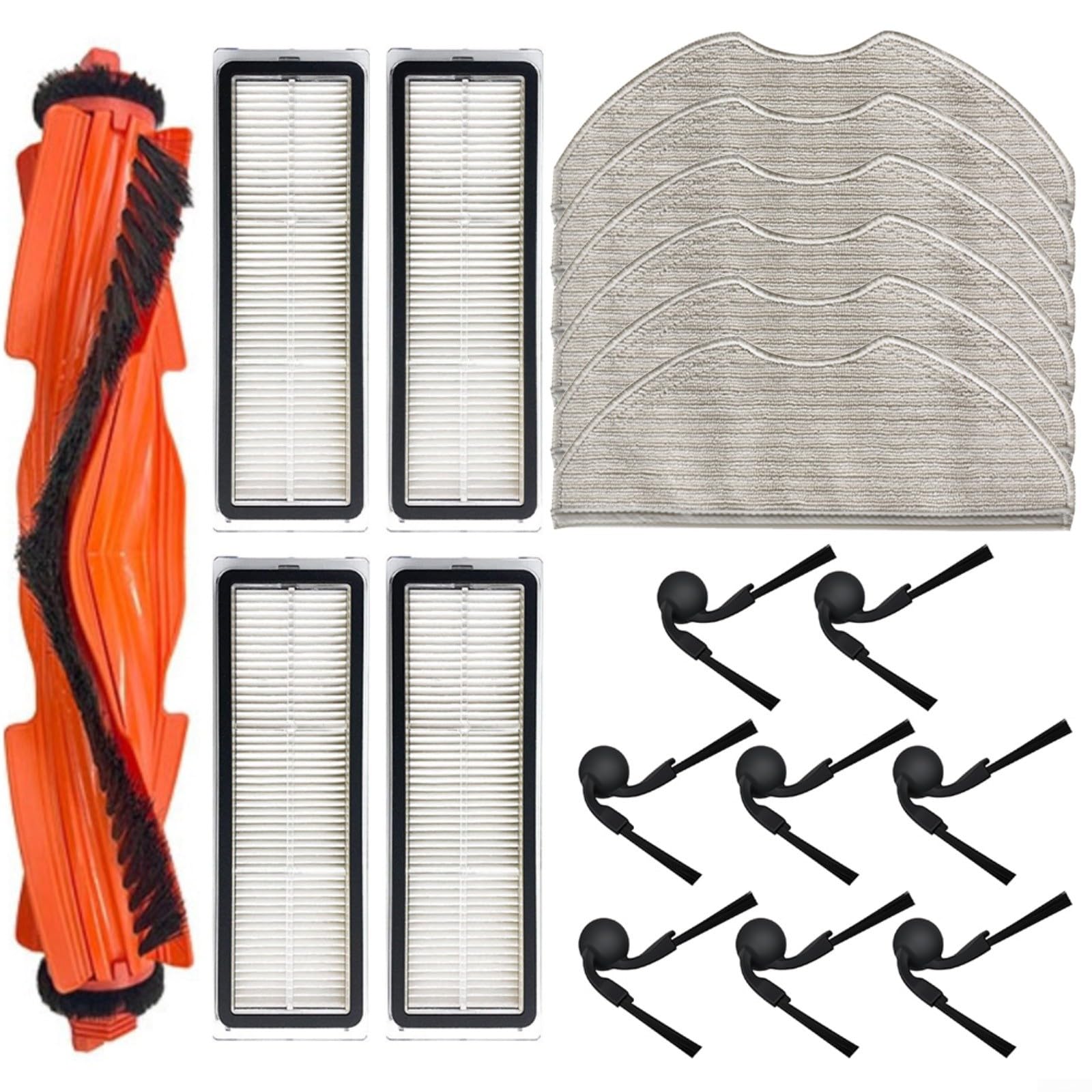 Kit de accesorios para aspiradora robot for Xiaomi OV81 S40, incluye 8 cepillos laterales, 6 paños de limpieza, 4 filtros y 1 cepillo principal (B)