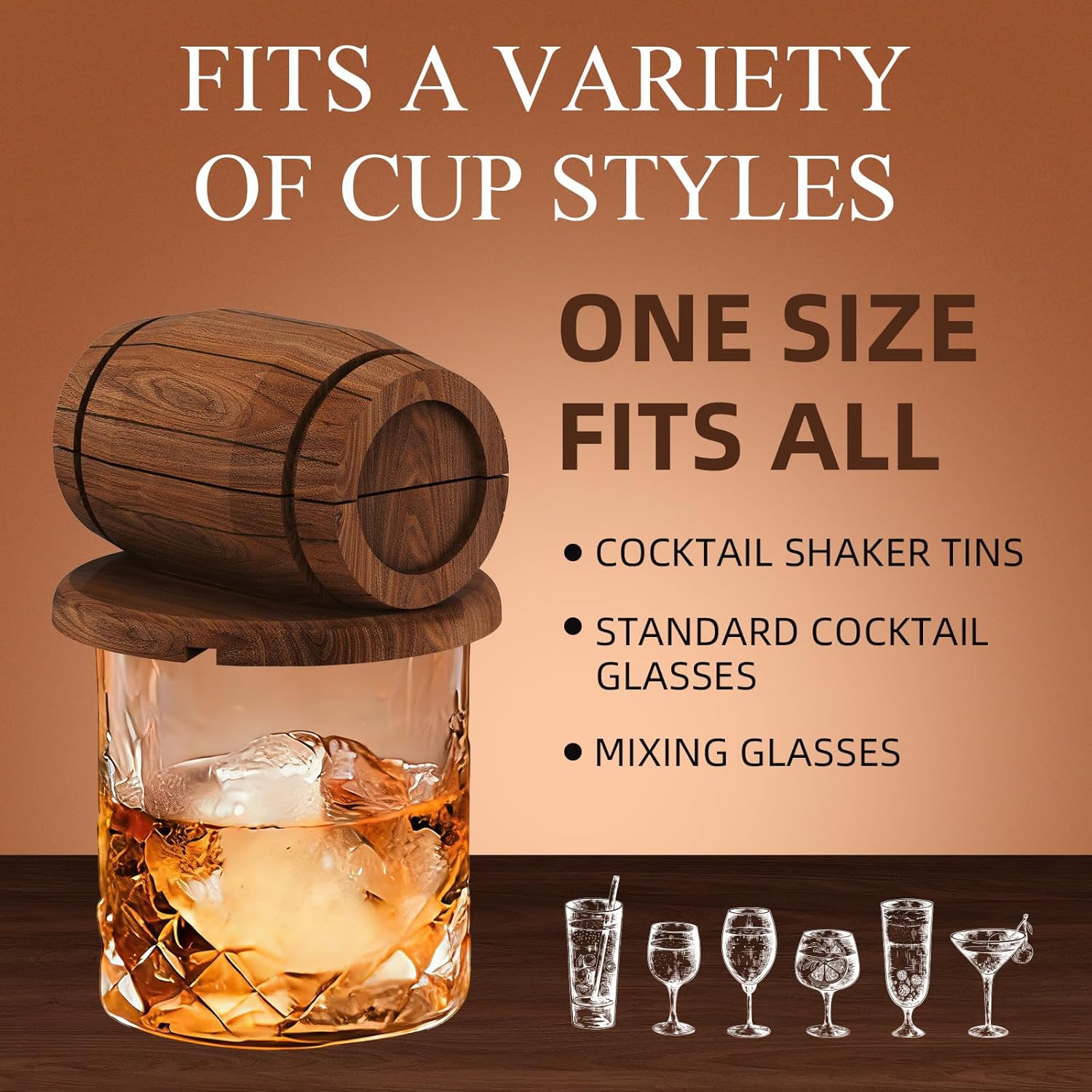 Enhanced Whiskey Smoker Kit with Torch – Old Fashioned Cocktail Smoker Infuser Set, 6 Wood Chip Flavors with Glasses & Ice Ball Molds – Gifts for Men, White Elephant & Stocking Stuffers (No Butane)