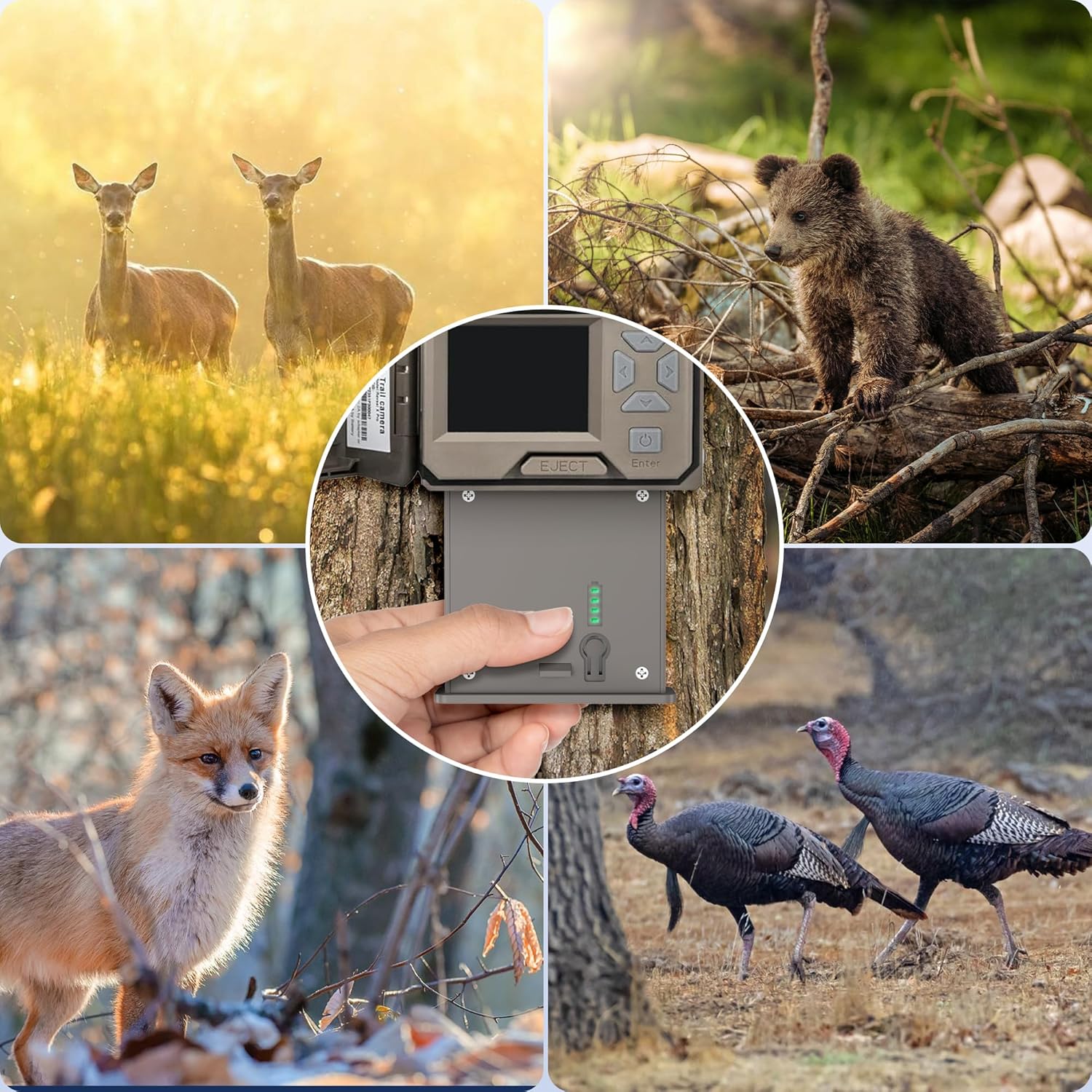 4Pack Rechargeable Reveal Lipo Lithium Battery Pack for Trail Camera Reveal X Gen 3.0, 2.0, X Pro 3.0, Pro, X Ultra 3.0, SK, XB, X - Upgraded LED Meter & Solar Charging (4, Battery 4pack)