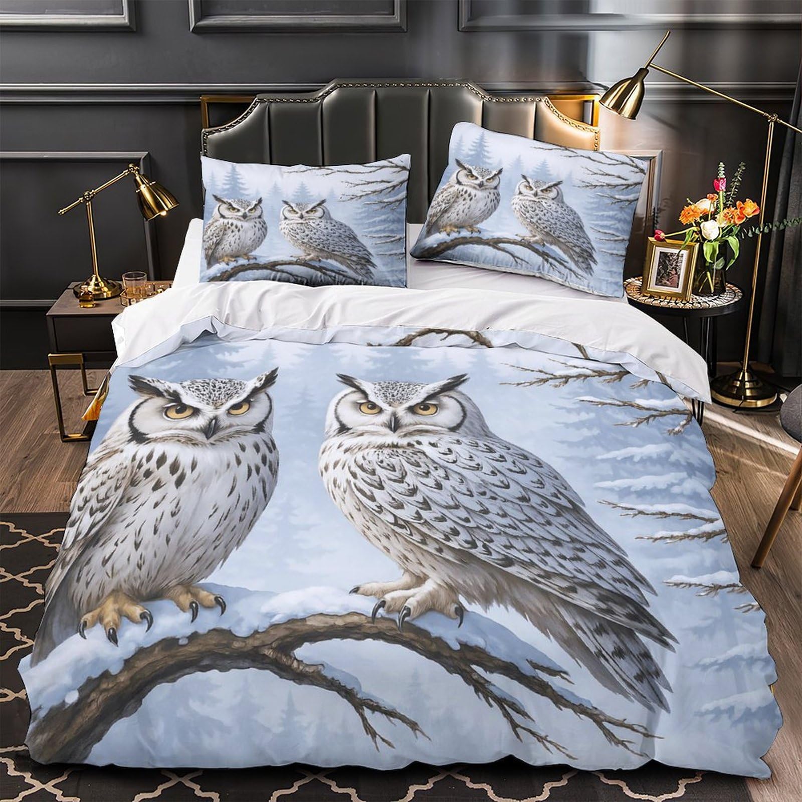 Housse de couette forêt enneigée 3D pour transformer la chambre des enfants en refuge d'hiver