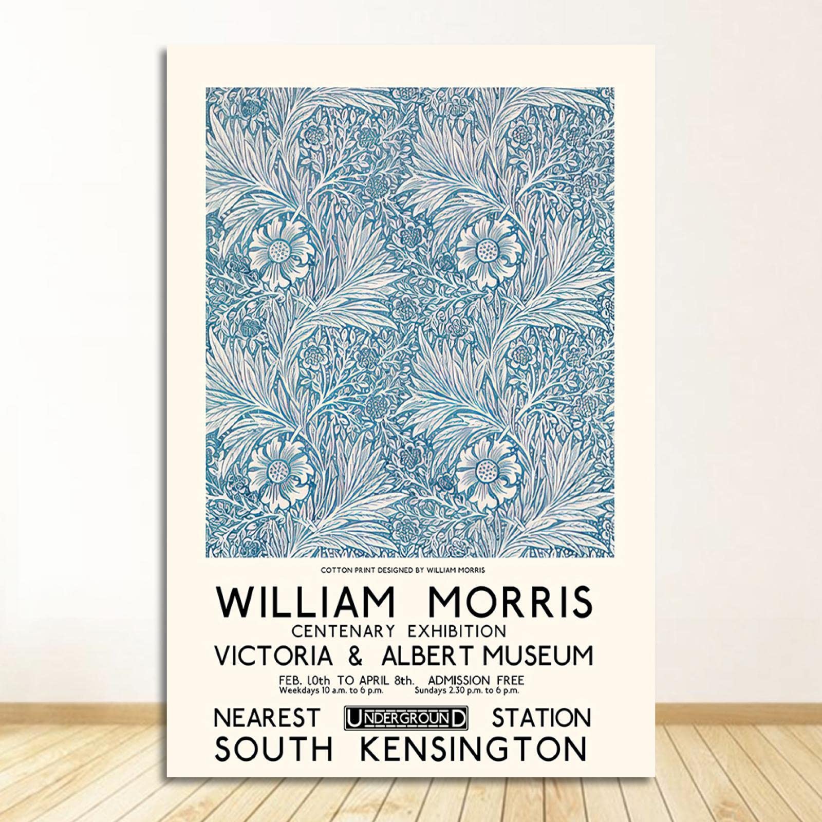 Tongda Decor London Underground Art Nouveau Painting Wall De William Morris Stampa su tela il Victoria and Albert Museum Exhibition Poster 50x40cmx3pcs innerframe
