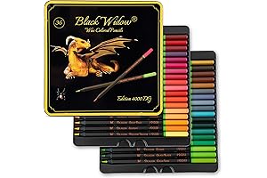 Black Widow Dragon Set: Colored Pencils Crafted for Artists' Imaginations