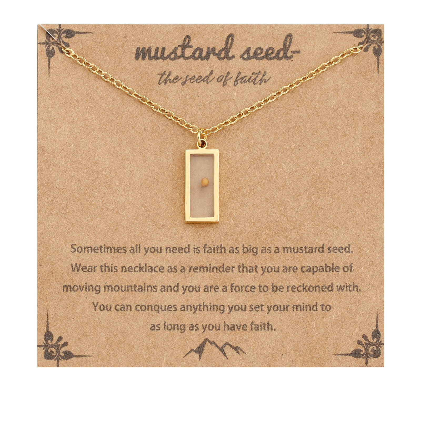 HaozeMustard Seed Necklace Christian Gifts for Women, Stainless Steel Faith Mustard Seed Necklace Inspirational Christian Religious Jewelry Gifts for Women Teen Girls
