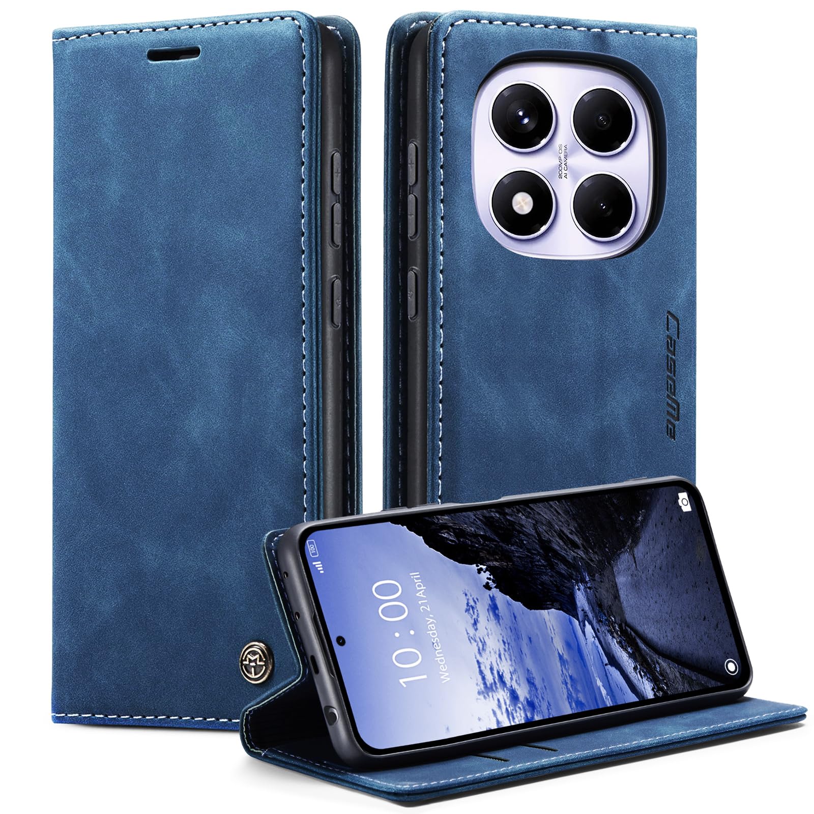 Azororo Case for Redmi Note 14 Pro 4G PU Leather, Book Flip Case, Cards/Wallet, Folding Stand and Magnetic Closure Case for Redmi Note 14 Pro 4G -Blue