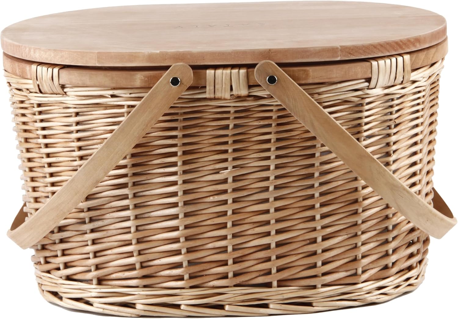 Wholesale Rattan Wicker Bamboo Cooler with Wood Lid Picnic Basket Table Set