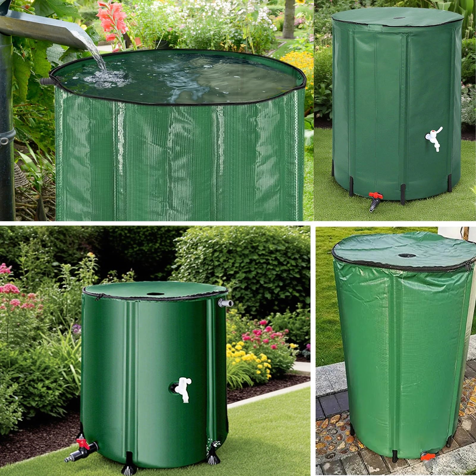 Bidón con Grifo，depósito De Agua Portátil，Tejido Resistente Al Desgaste, Gran Capacidad De Almacenamiento De Agua, Gran Adaptabilidad Y Amplia Aplicación.(Black,1000L)