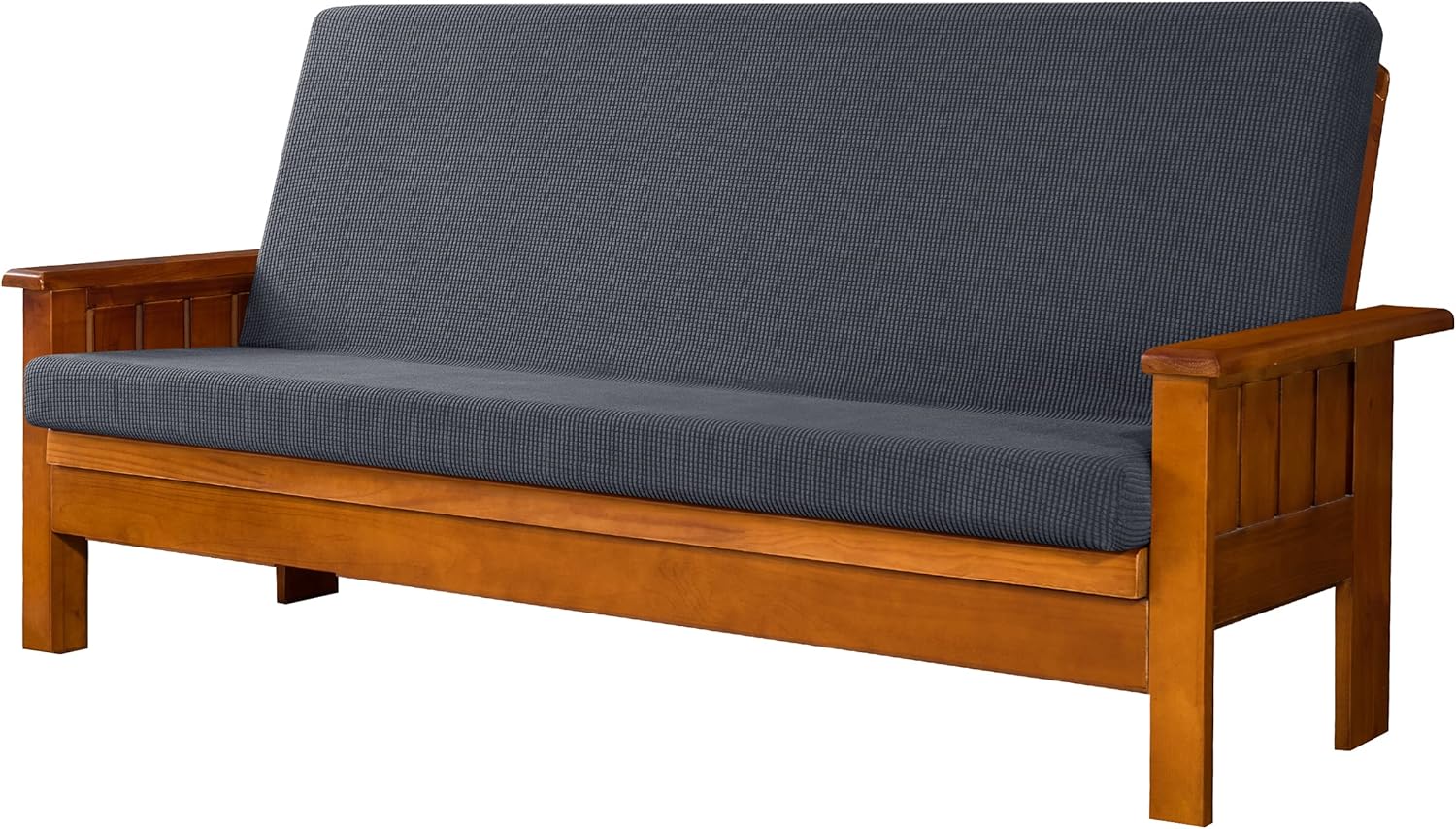 subrtex Stretch Futon Cover Jacquard Futon Slipcover Full Size Futon Mattress Cover Foldable Armless Sofa Bed Cover Furniture Cover(Futon,Grey) : Home & Kitchen