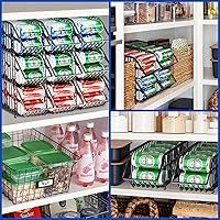 Vista 5 de Organizador de latas de soda de 4 unidades, organizador de latas apilable para despensa, almacenamiento de refrescos, dispensador de latas de soda