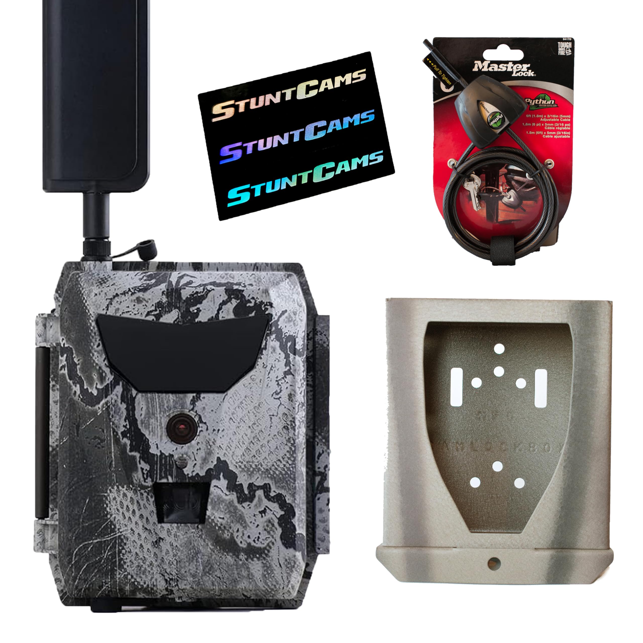 Spartan Camera Spartan Ghost GoLive M Multi-Carrier 4G LTE Smart Network Live Stream IR Trail Camera with Security Lockbox, Locking Cable and Stuncam Stickers