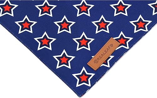 Miniatura 10 de Realeaf Bandanas navideñas para perros, paquete de 2, bufanda reversible a cuadros rojos y verdes, bandana de Navidad para mascotas para niños y