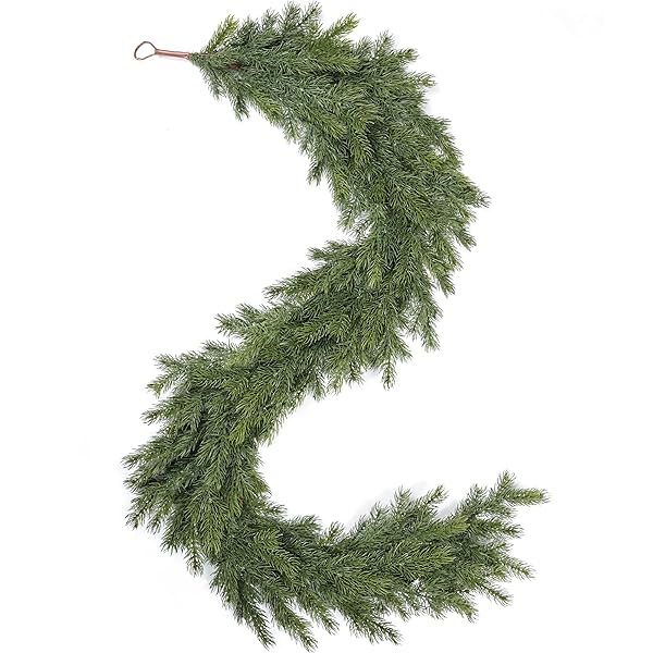 Artgar 6 Ft Realistic Christmas Cedar Garland, Thick Faux Green Garland, Real Touch Artificial Greenery Pine Garlands for Home Table Mantle Stairs Railing Window Outdoor Holiday Xmas Decor