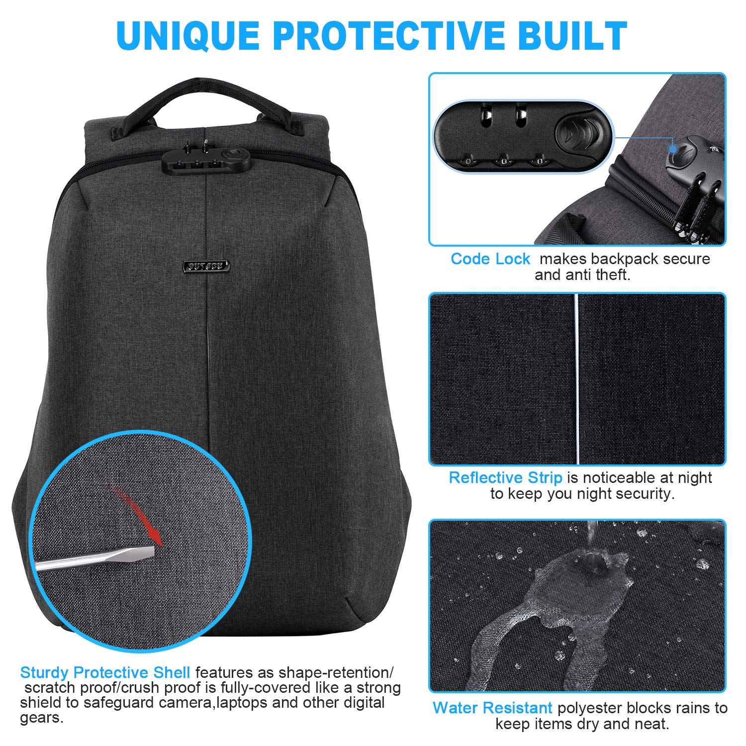 Buy Anti Theft Travel Backpack Waterproof Laptop Backpack for Men Women