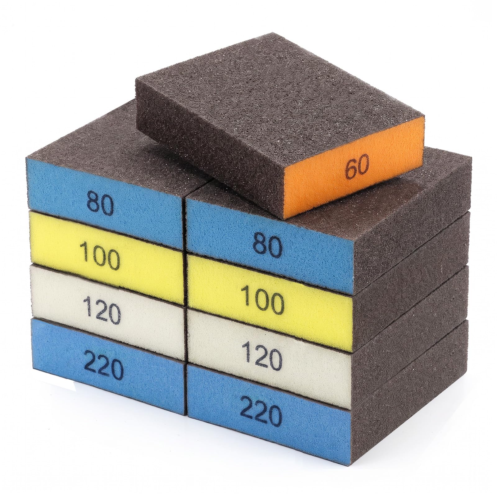 9Pcs Sanding Blocks Set,60/80/100/120/220 Grit Wet/Dry for Wood