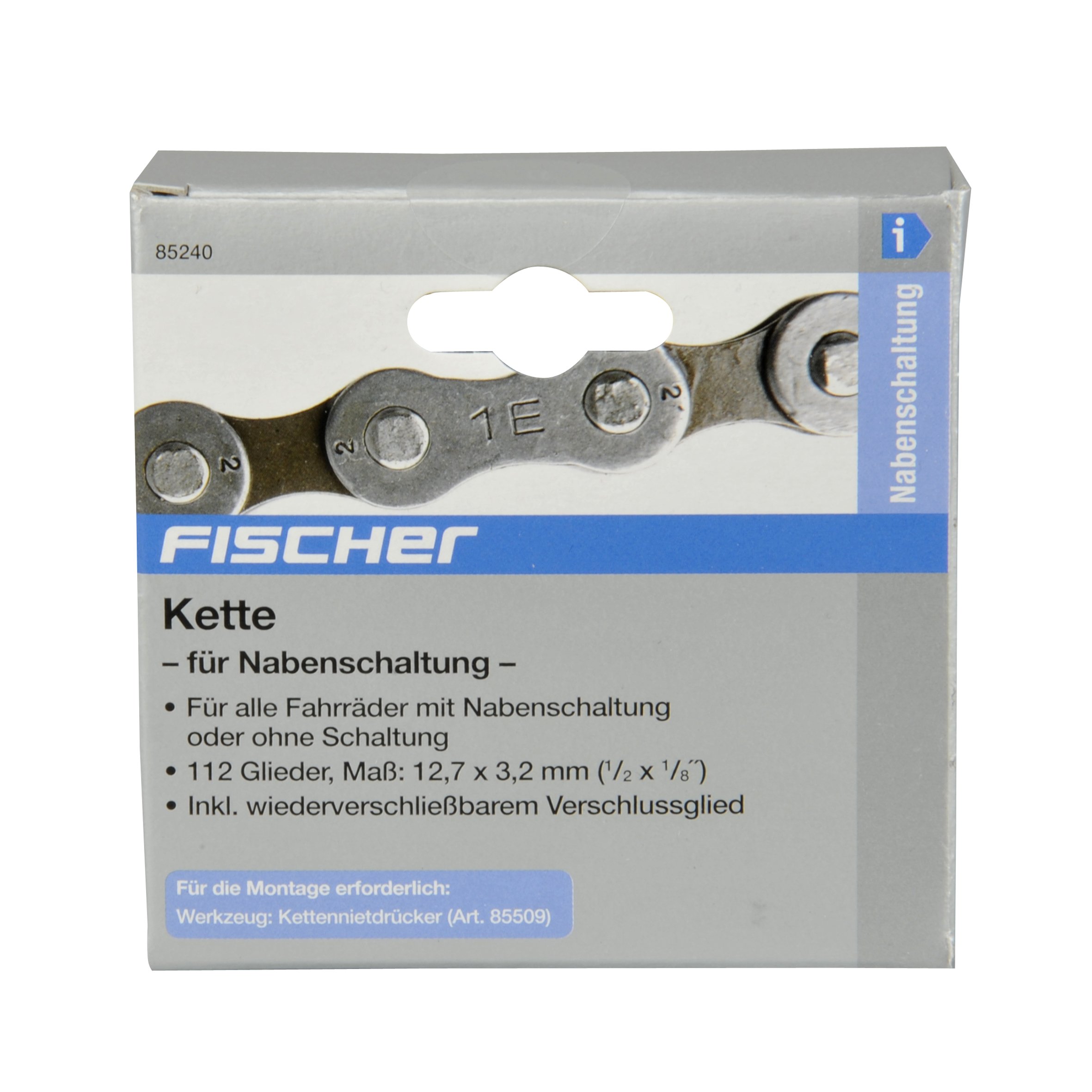 FISCHER 1/2x1/8, 112Gli łańcuch rowerowy, czarny, jeden rozmiar