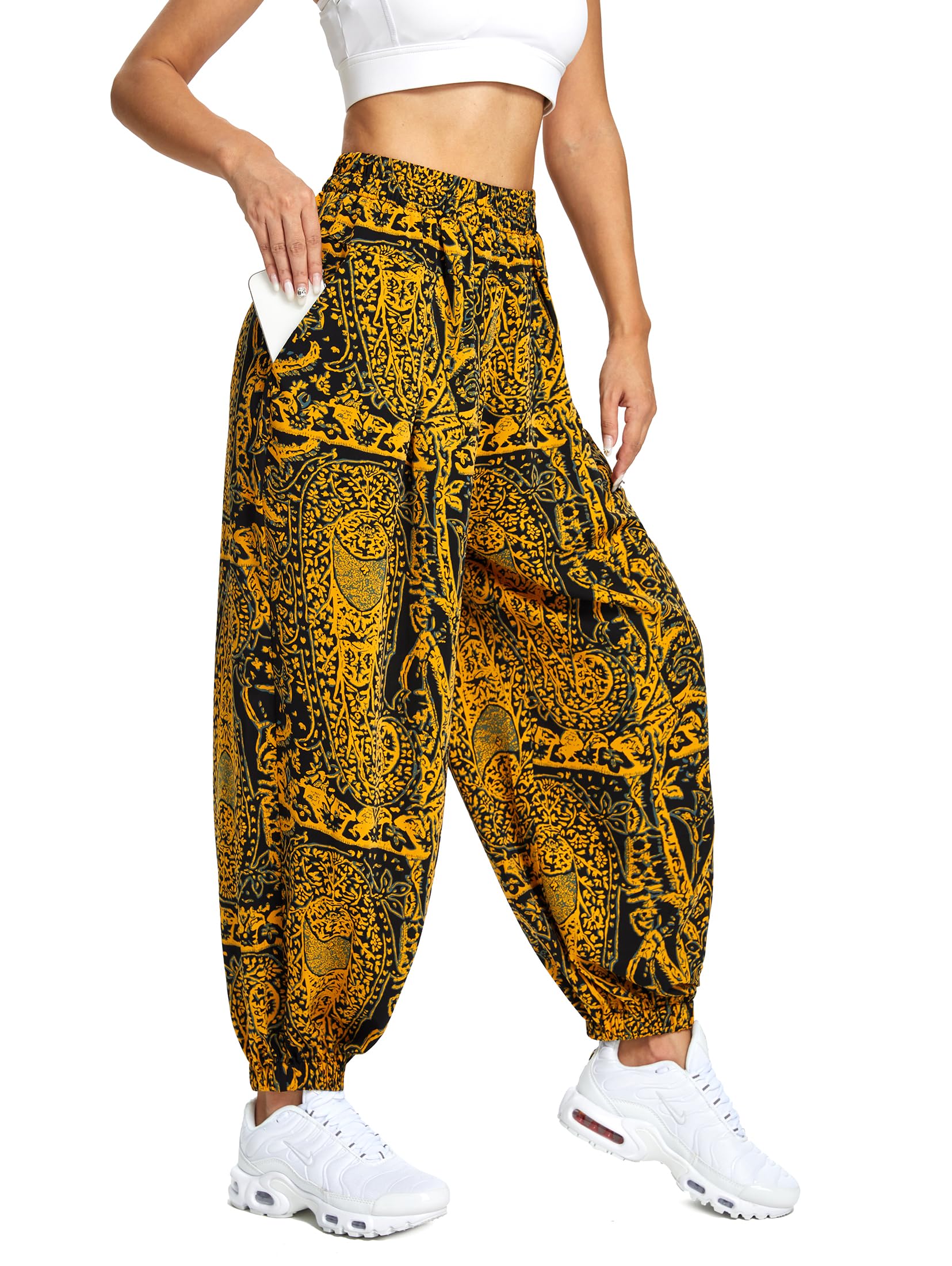 Rexspek Yogahose Damen Lang Damen Leicht Yogahose Pumphose Hippie Hose Kleidung