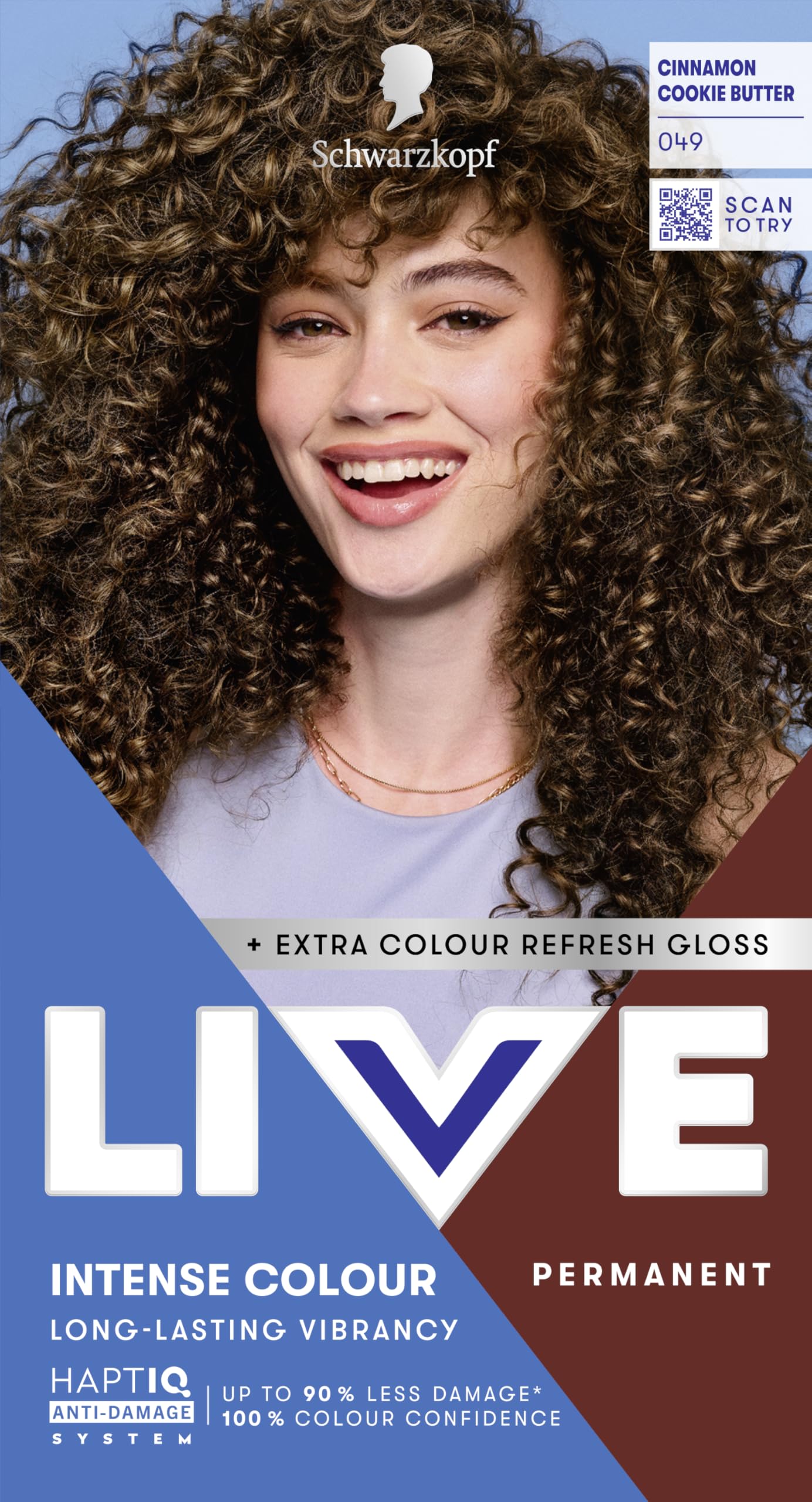 Schwarzkopf LIVE Intense Colour Hair Dye, 049 Cinnamon Cookie Butter