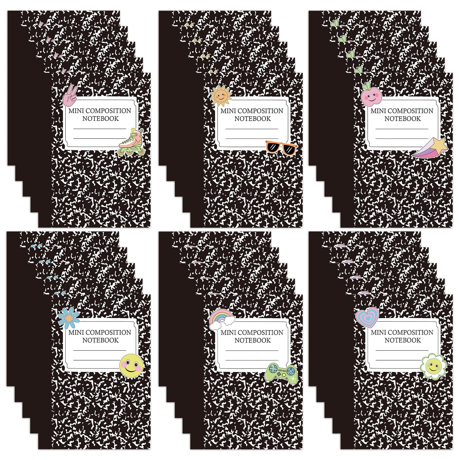 Mini carnet de notes de style marbre Gilprop pack de 30 petits cahiers de poche 11x8 cm